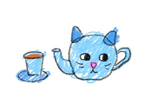 猫咪茶壶和茶杯